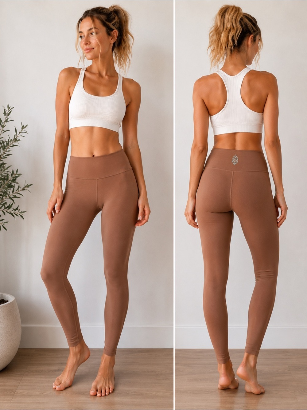 FP Movement Free People Rose Brown High Rise Yoga Leggings XS/S